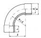 Preview: Bogen 90° PVC PN16 d = 75 mm, beidseitig Klebemuffe