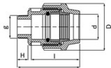 PP Anschlussverschraubung mit Aussengewinde