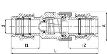 PP Rückschlagventil für PE-Rohr, beidseitig Klemmmuffe