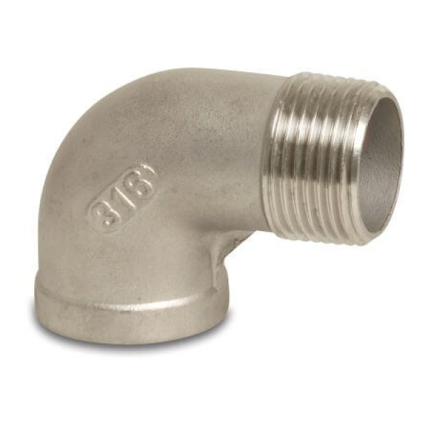 Nr. 92 - Winkel 90°, Edelstahl 316, Innengewinde x Außengewinde